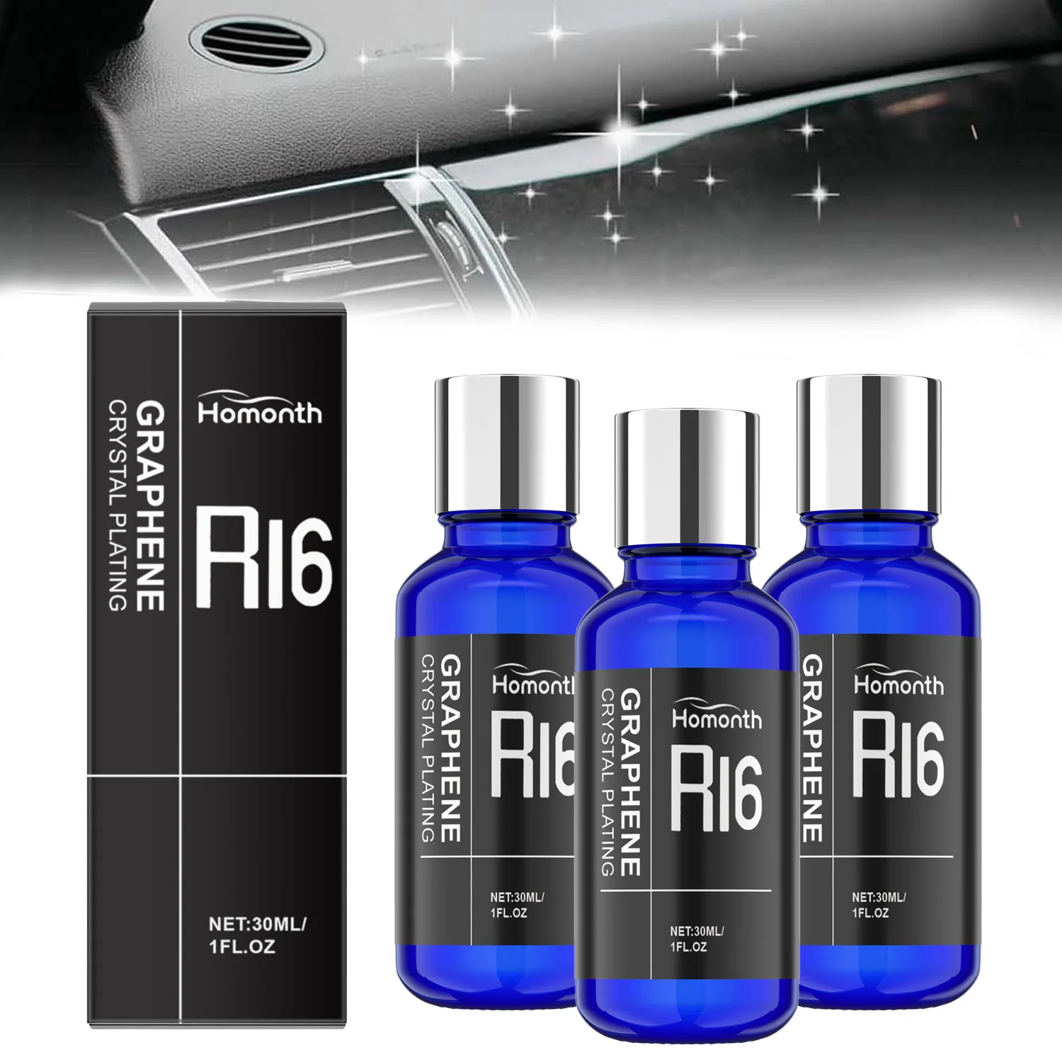 Car Interior Plastic Coating Restorer Dashboard & Trim Protective Coating Anti-Fading UV Protection Renews Matte Finish 30ml
