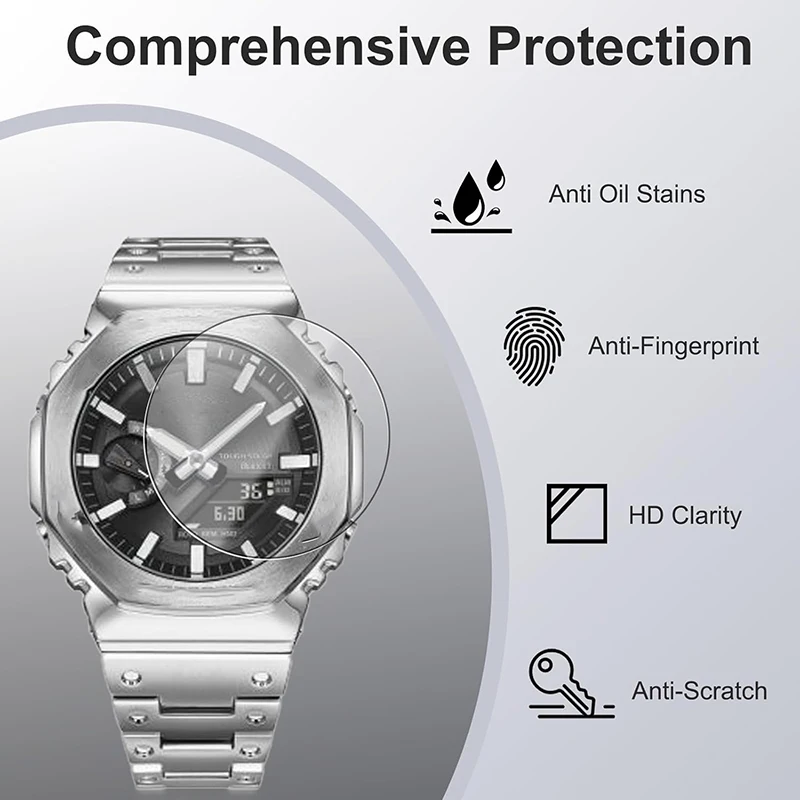 1-6PCS Screen Protector Film for Casio GA2100/GM2100/GM-B2100 Watch Accessories Tempered Glass Film HD Clear  Anti Scratch Cover