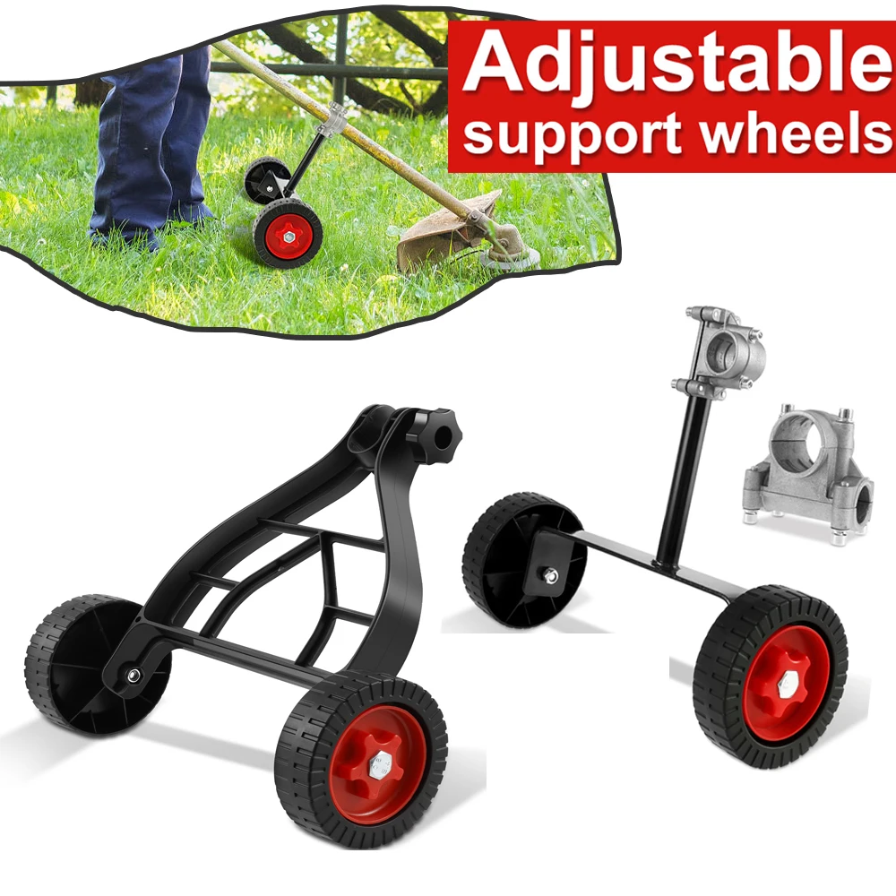 

Universal Lawn Mower Support Wheel Adjustable Support Wheel Portable String Trimmer Attachment for Weed Trimmer