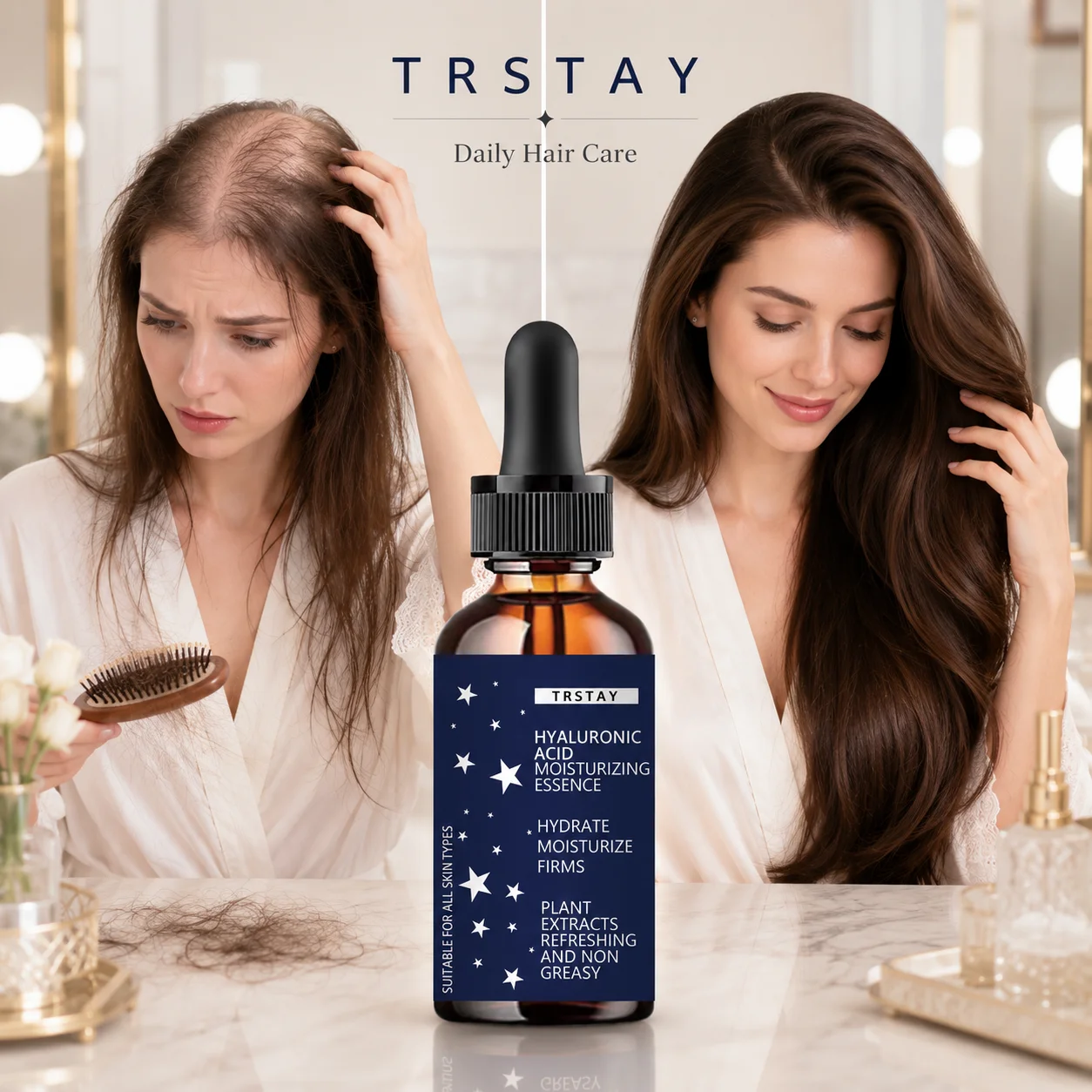 

Multi-Use Hair Care Essence Liquid, Hyaluronic Acid Infused with Long-Lasting Nourishment, Refreshing Texture Suitable for All H