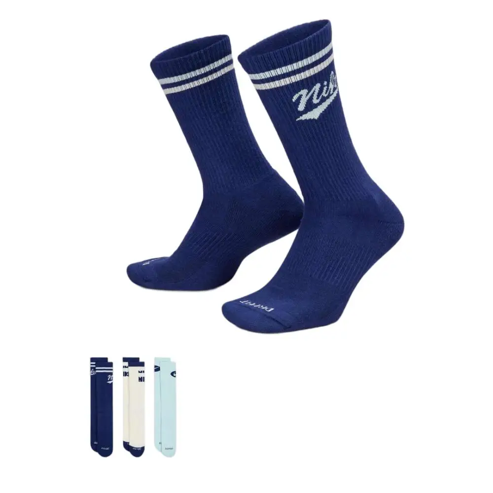 

Nike (NIKE) Men's and Women's Comfortable, Stylish, Soft, Printed Casual Mid-Calf Socks, 3-Pack HJ9336-902