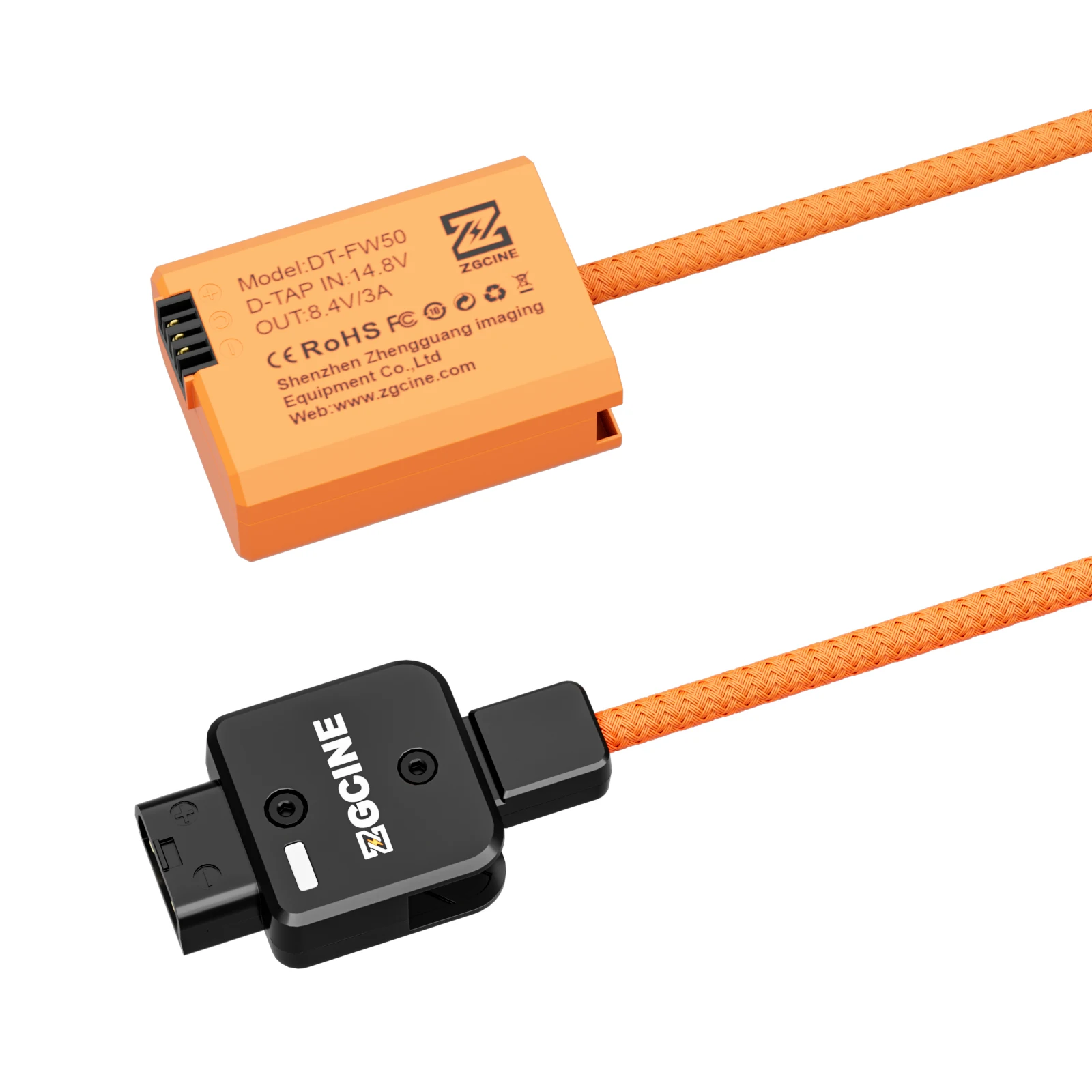 ZGCINE DT-FW50 D-Tap إلى NP-FW50 بطارية الدمية مع كابل سلك مضفر لسوني zv-e10 A7 A7M2 A7R2 A7S2 A6000 A6300 A6500