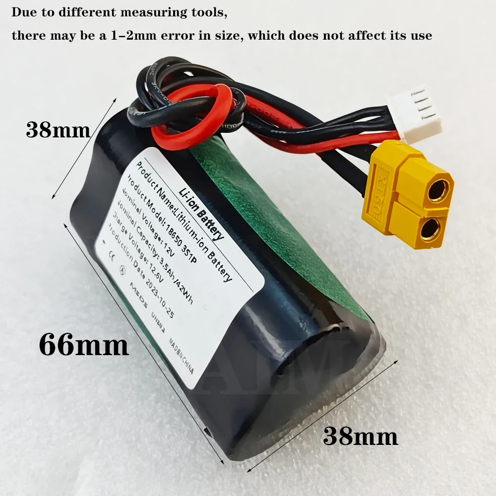 3S1P 12V 3500mAh UAV Rechargeable Li-ion Battery for Various RC Airplane Drone Quadrotor XH2.54-4P XT60