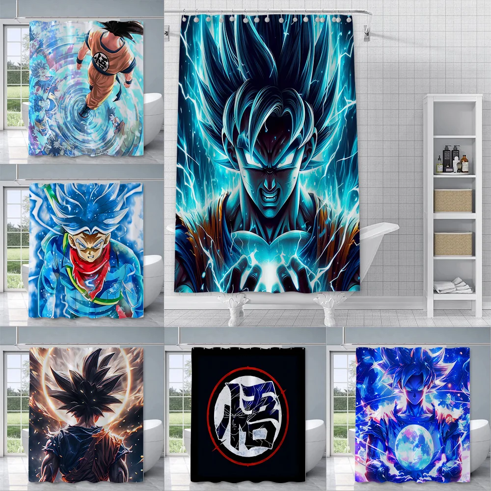 D-Dragon Balls Shower Curtain Waterproof Polyester Fabric Paint Colorful Bath Curtains Home Bathroom Decor Curtain With Hook