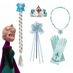 DISNEY Princess Accessories Snowflake Tiaras Necklace Magic Wand Girls Frozen Queen Elsa Anna Kid Cosplay Costume Crown Headwear