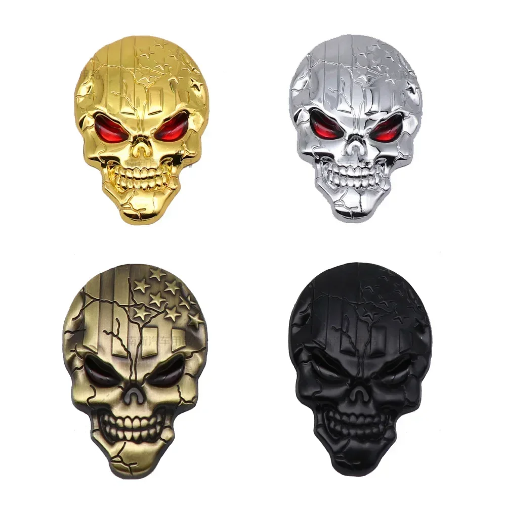 Skull Car Body Side Emblem Trunk Badge Sticker for Jeep Subaru Chevrolet Mercedes Benz Ford Mazda Land Rover Honda Toyota