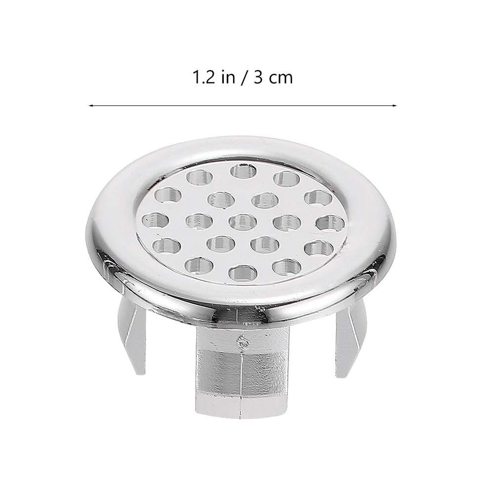 15pcs Sink Caps Basin Overflow Covers Round Hole Cover For Bathroom Kitchen Replacement Overflow Cap Easy Install No Tools Drain