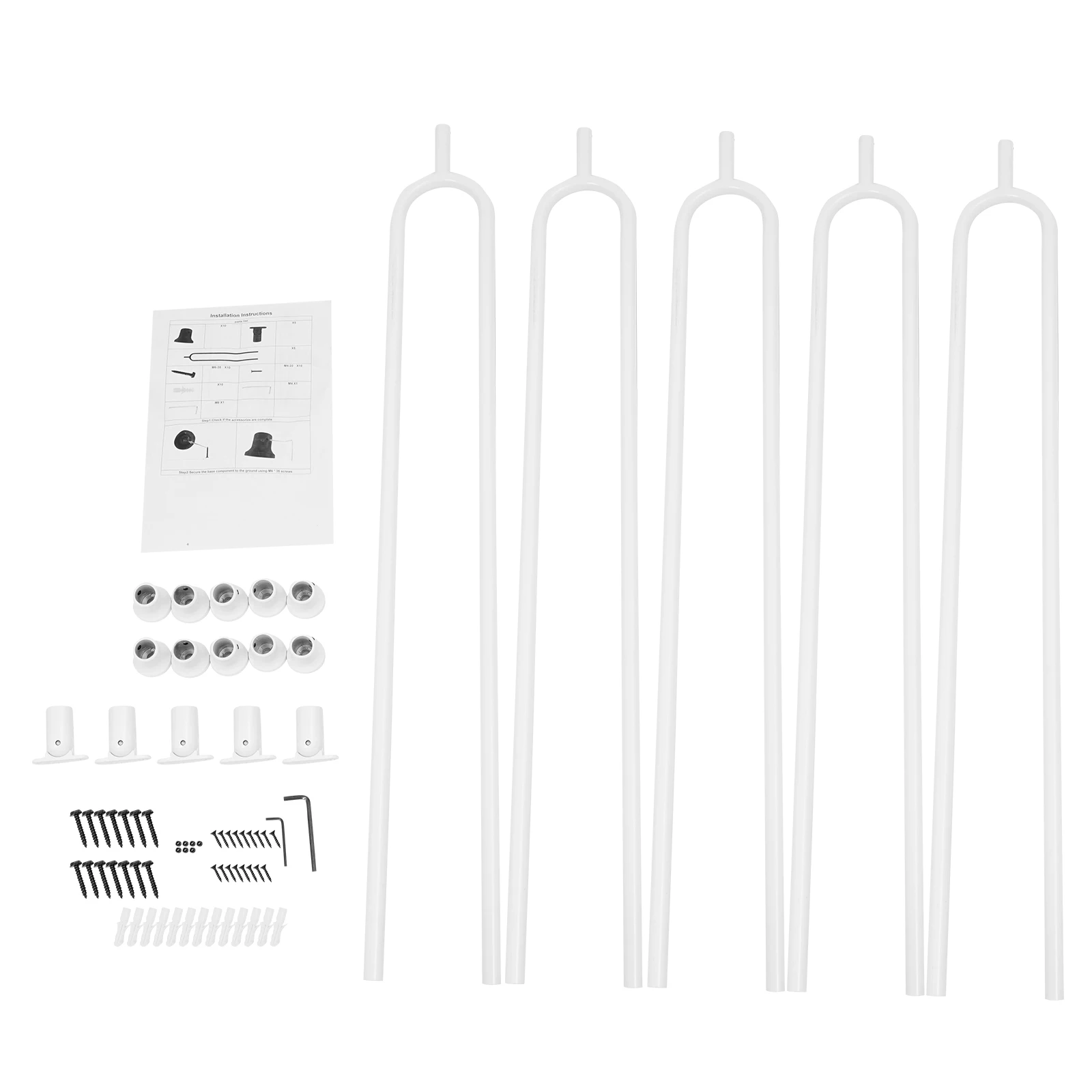 5 قطع من الدرابزينات الدرج على شكل حرف U مع دعامة علوية قابلة للتعديل، درابزين الدرج الحديدي 101 سم، درابزين الدرج الداخلي والخارجي #6