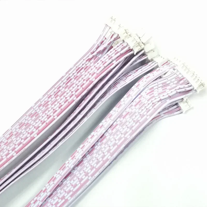 5Pcs 10-100cm PH 2.0mm Pitch 2/3/4/5/6/7/8/9/10/11/12 Pin Red White Wire Ribbon Cable Single/Double Head Same Direction/Reverse