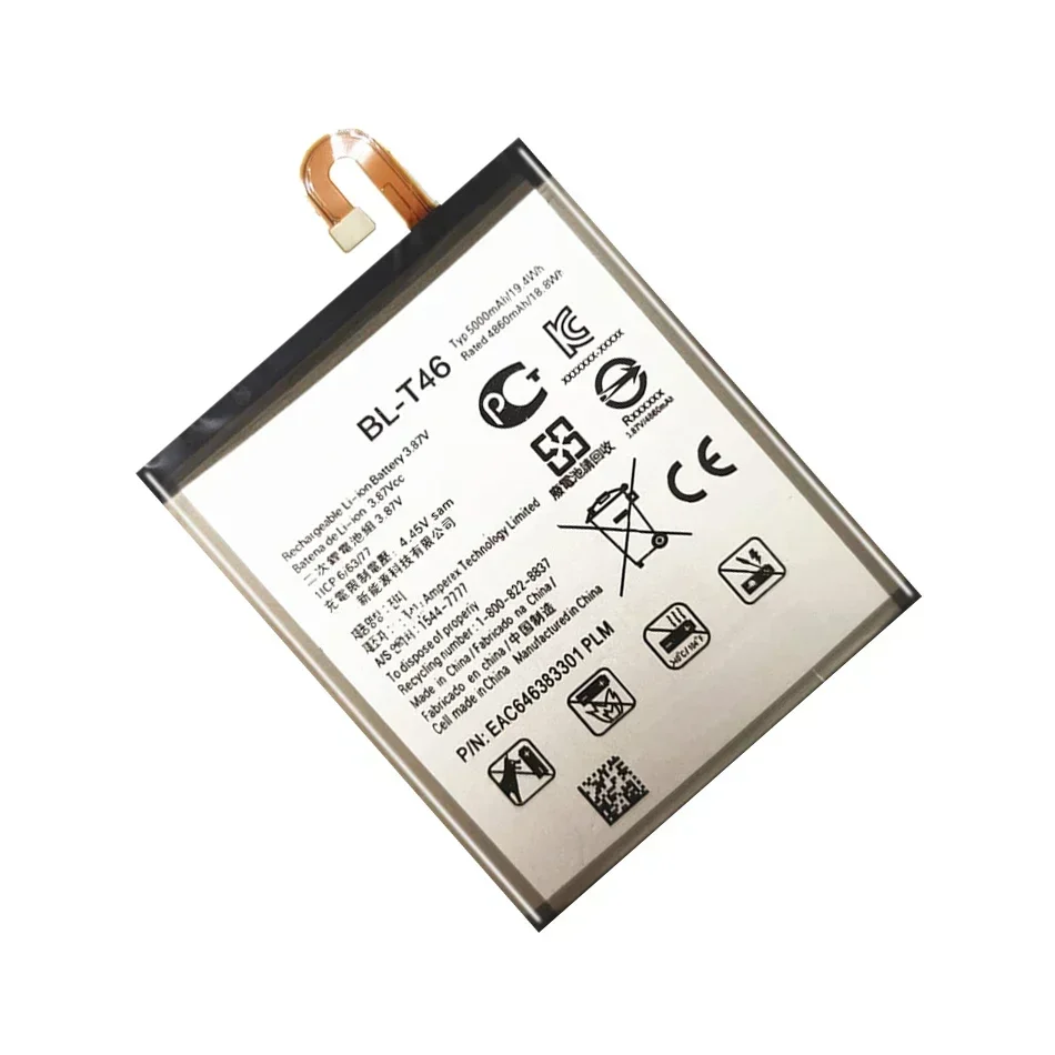 Bateria BL-T46  5000mAh Mobile Phone Batteries For LG V60 ThinQ LMV600VM V600VM V600QM5 Replacement Smartphone Battery