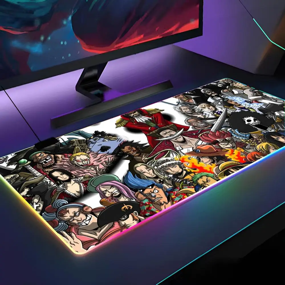 O-One P-Pieces アニメ ルフィーズ マウスパッド RGB バックライト付きマウスパッド ラップトップマウスパッド ラップトップゲーマー コンピューターデスク ゲームアクセサリー