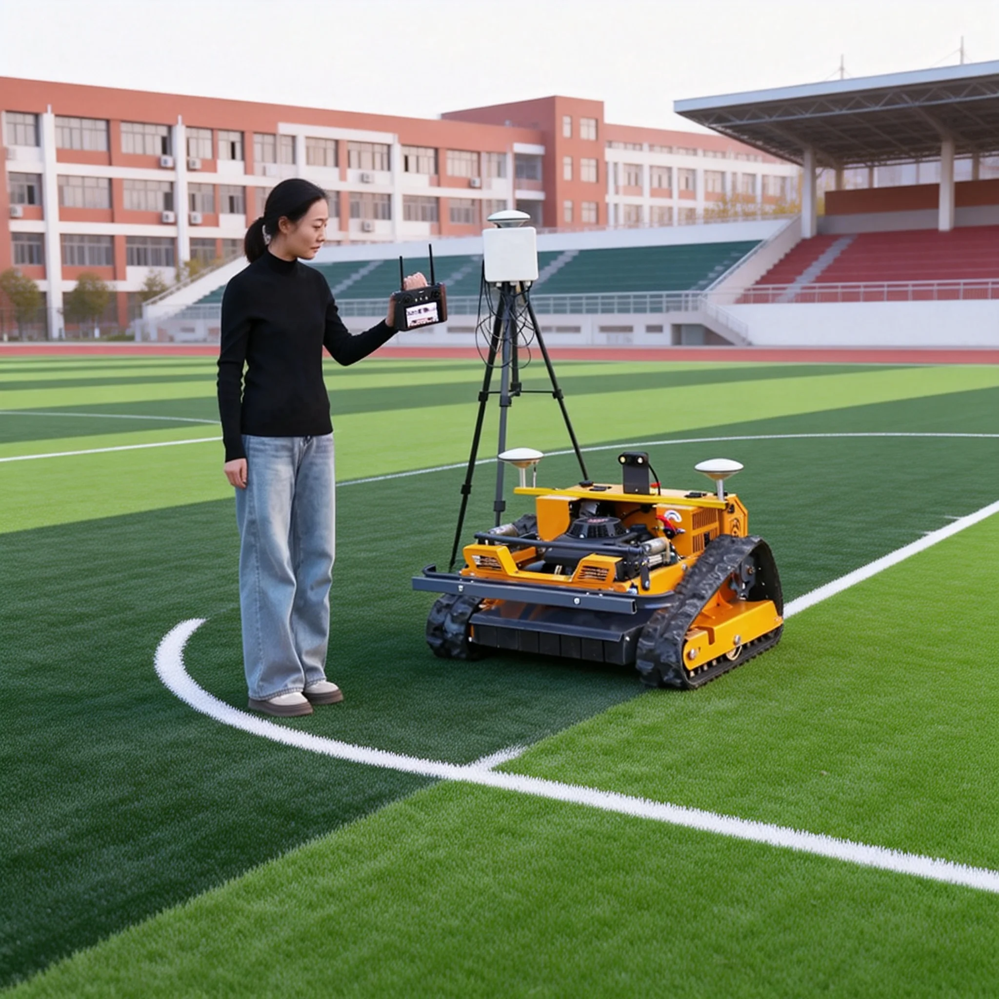 

Индивидуальная гусеничная газонокосилка с дистанционным управлением и нулевым разворотом для ферм, вседорожная роторная косилка шириной 550 мм