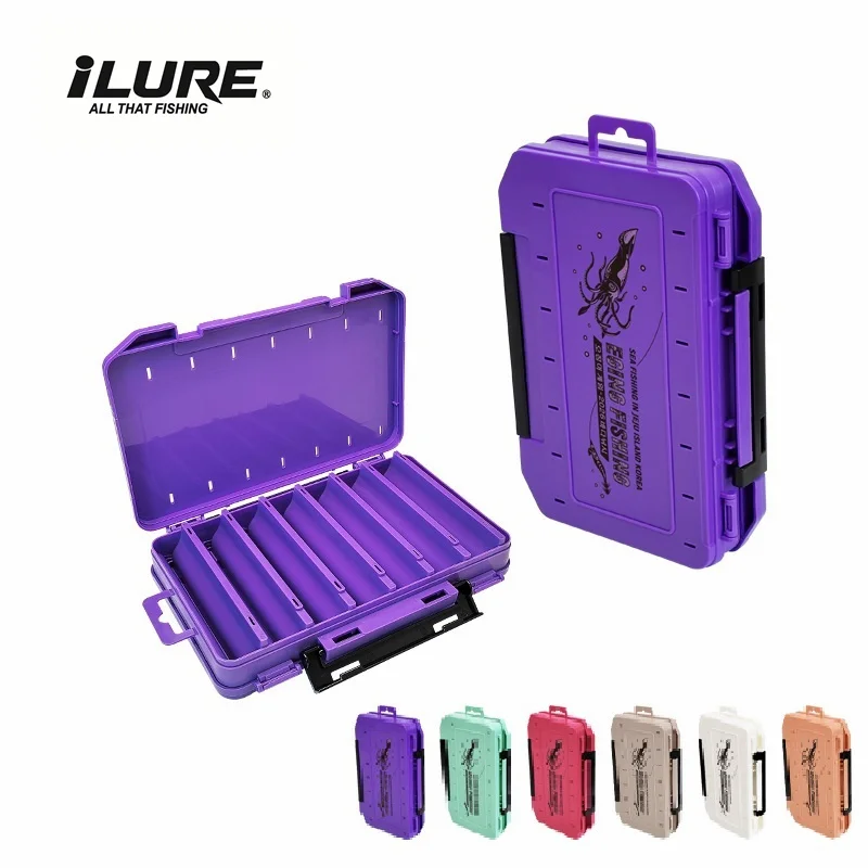 Double Sided Lure Box Fishing Large Compartments Plastic Accessories Storage Tackle Container Case Squid Jig Baits Organizer