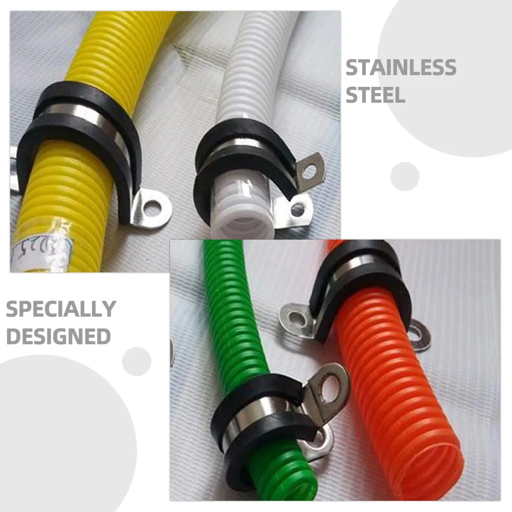 12Pcs Stainless Steel Hose Clamp with Rubber Lining for Leakproof Pipe Connection Heavy Duty Vibration Absorbing Tube Clamp Kit
