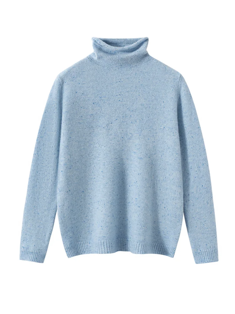 Children Wool Sweater Curled Edge Plie Collar Pullover Boy Girl Basic Solid Autumn Winter Kids 100% Merino Wool Knitwear Clothes view 2