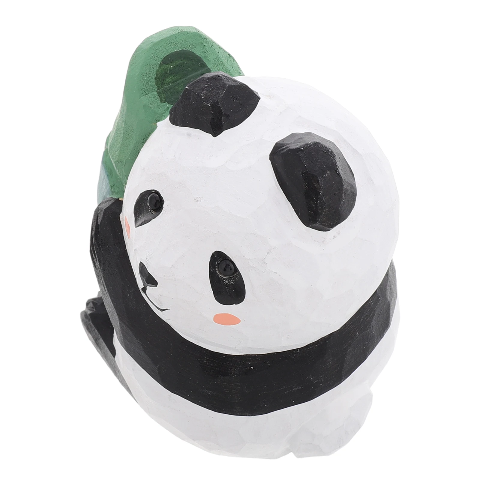 

Cute Wooden Panda Small Handcarved Miniature Animal Statue For Office Desk Home Wall Car Dashboard Decorative Ornament Lucky