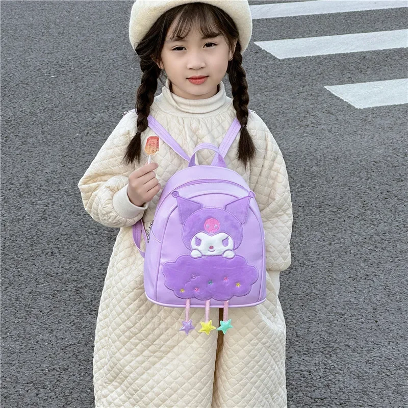 Sanrio Hello Kitty Backpack Cartoon Kuromi My Melody Cinnamonroll Backpacks Kawaii Schoolbag Kids Shoulders Bag for Baby Girls