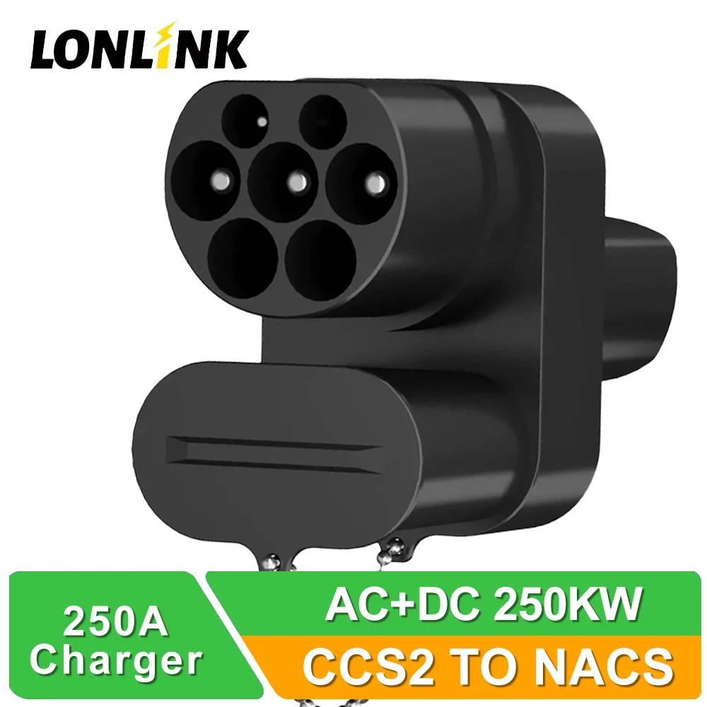 LONLINK CCS2 a Tesla EV Charger Adapter AC + DC 250A 1000V veicolo elettrico DC Charging CCS2 a Tesla dc combo 2