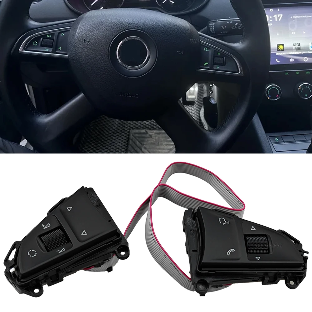 

New Car Multi-Function Steering Wheel Button 5ED 919 719B 5ED919719B For Octavia Karoq Kodiaq Superb 2015 2016 2017 2018-2025