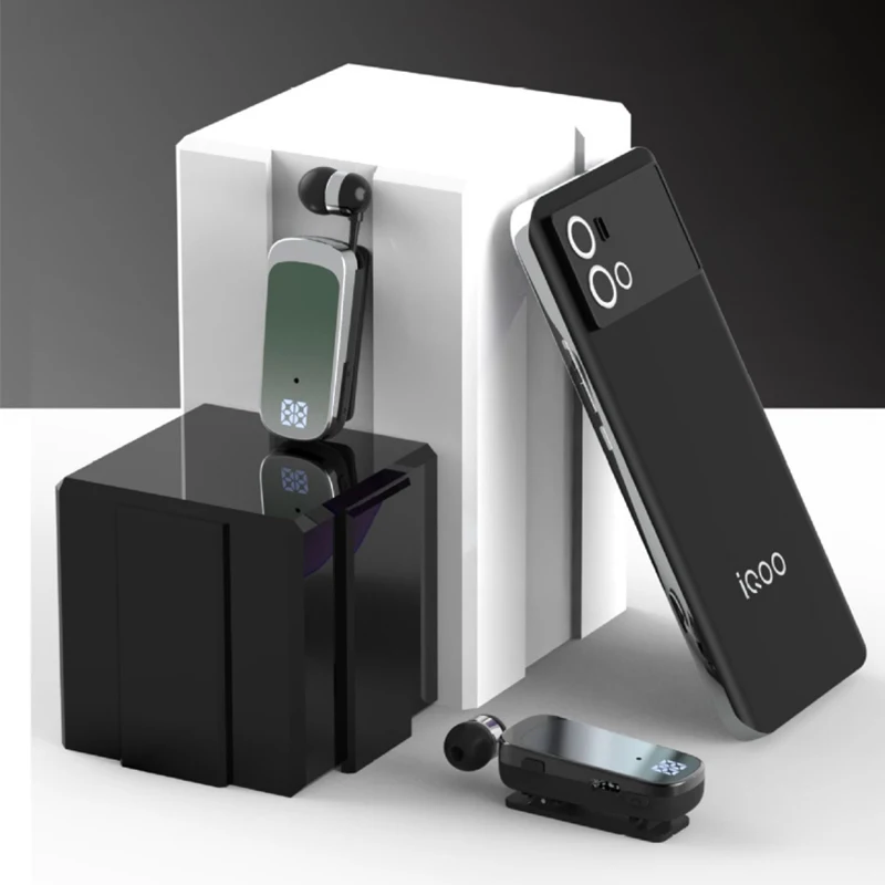 RUN 기술 LED 블루투스 이어폰 C타입 자동 감김 넥밴드 원클립 노이즈캔슬링 방수 고품질 비즈니스