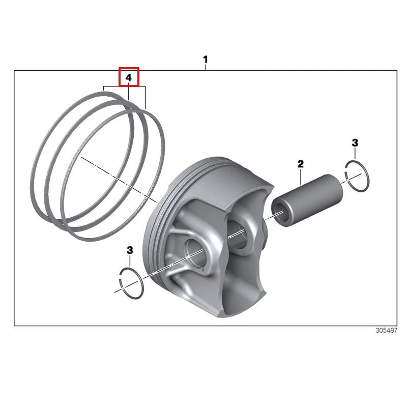 Motorcycle Piston ring assembly for BM W R1200GS ADV R1200RT R1200RS Piston ring assembly