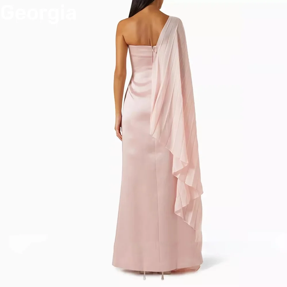 Passen Sie Abendkleider an, säulenförmig, One-Shoulder-Kleider für formelle Anlässe, Ballkleider mit Reißverschluss und Rüschen, bodenlanges Geburtstagskleid