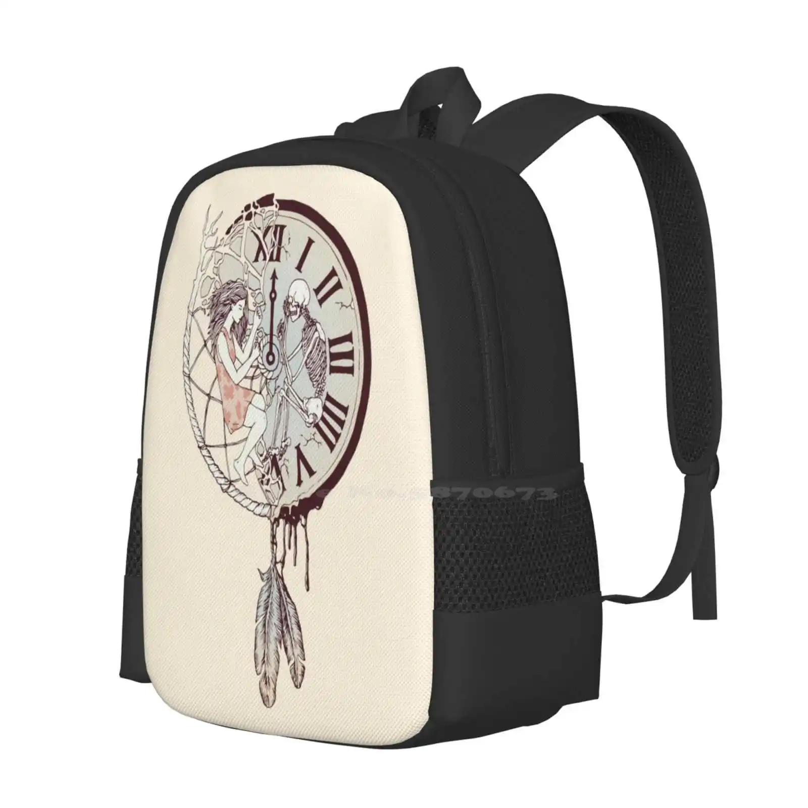 Mochila escolar con diseño de patrón de moda para mujer y niña, bolsa de viaje con diseño de Life Is But A Dream, atrapasueños para dormir