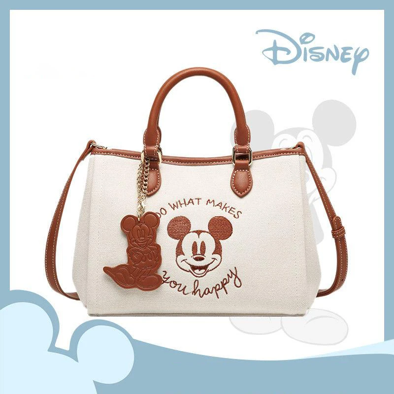 

Kawaii Disney1 Mickeys Cartoon Embroidery Canvas Bag Fashion Large Capacity Crossbody Handbag Birthday Gift Commemorative Model