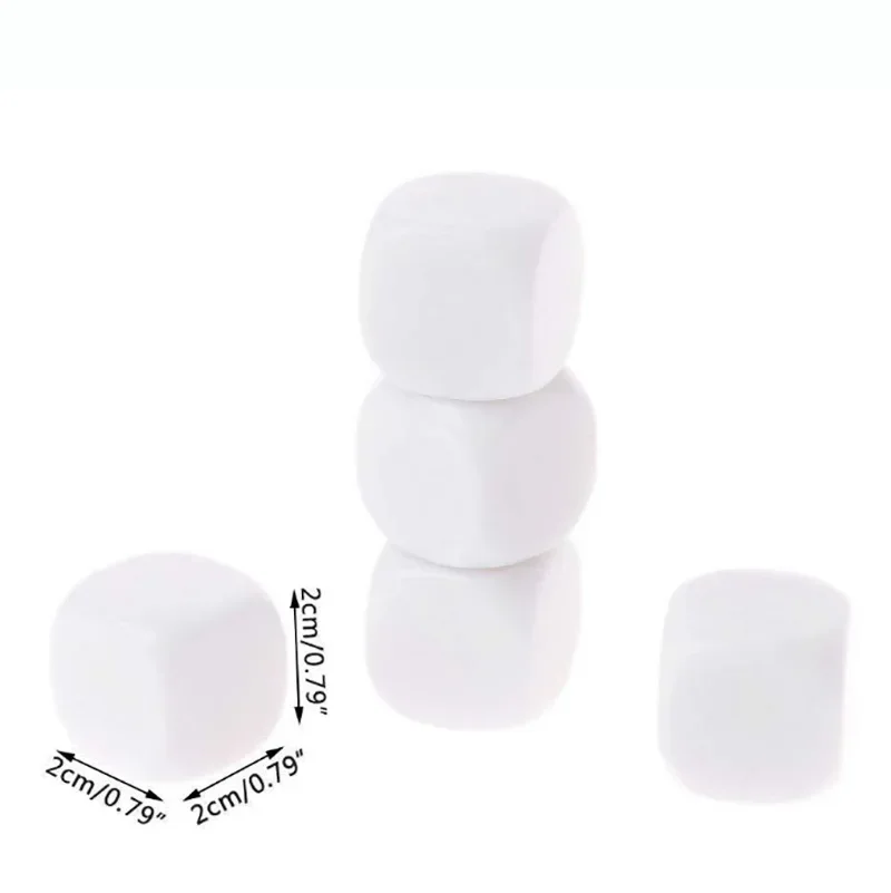10 PCS/Set 20*20 mm White Dice 4 Side Filleted Corner Puzzle Game