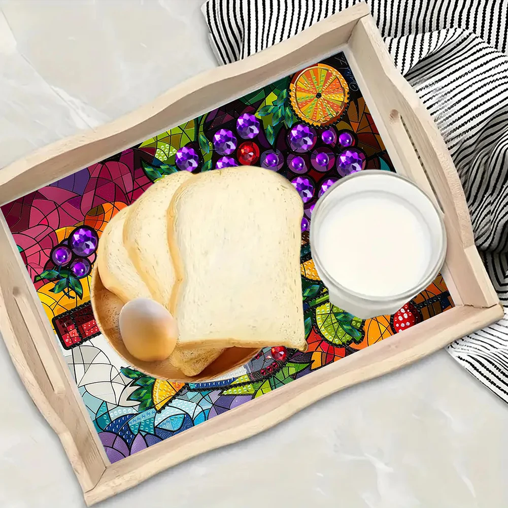 

Деревянный поднос для алмазной мозаики, сервировочное блюдо, набор для алмазной мозаики своими руками для вечеринок и домашнего декора