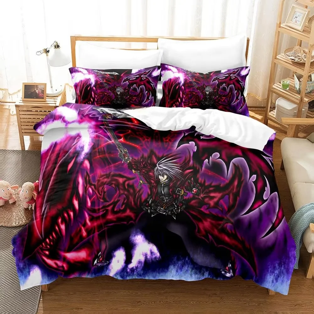 

New Personality 3D Printed Anime Blazblue Bedding Set Cartoons three-piece Set Adult Kid Bedroom Duvet Cover Sets Home Textiles