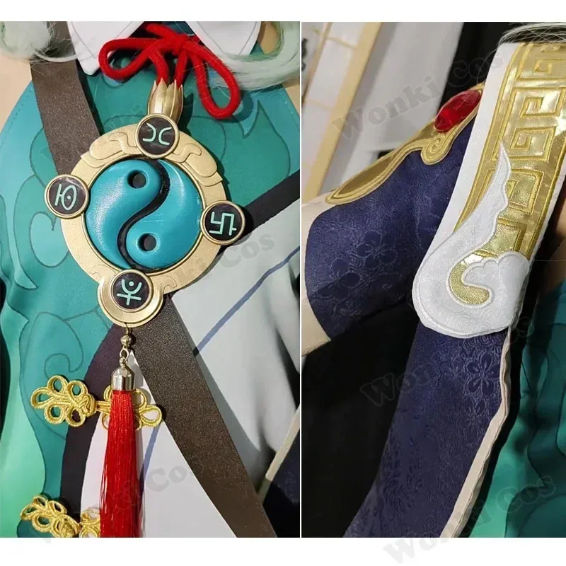 

2025 12 игровой костюм HuoHuo, зеленый парик, волосы, Star Rail Huo, косплей, хвост для женщин, костюмы для вечеринок, милые наряды для девочек