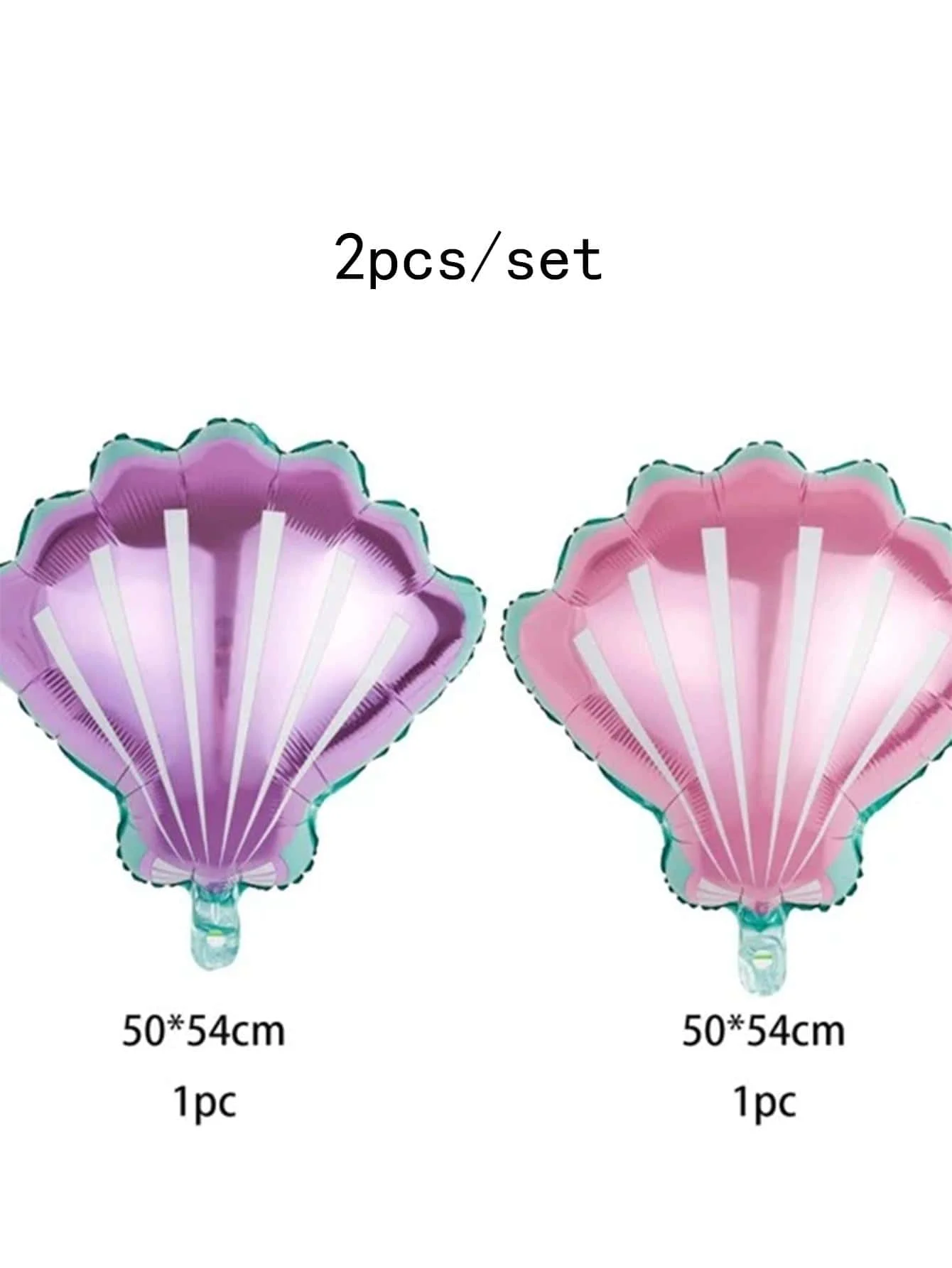 Palloncino decorativo a sirena con guscio piccolo in pellicola di alluminio rosa viola da 2 pezzi da 16 pollici