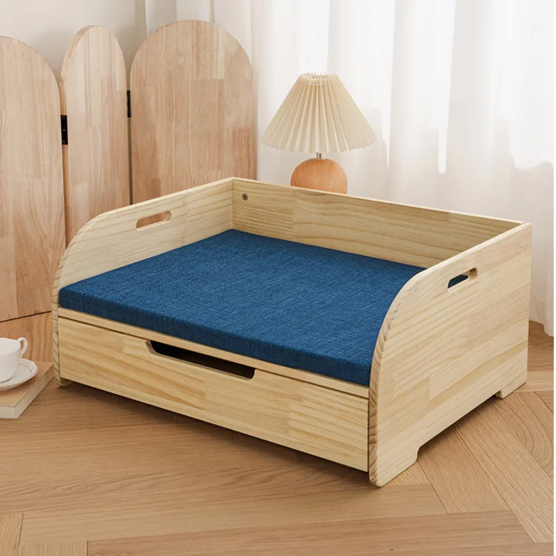 Four Season Universal Cat Beds Solid Wood Moisture-proof Pet House Thickened Soft Pad Dog Sofa Stable Load-bearing Pet Furniture