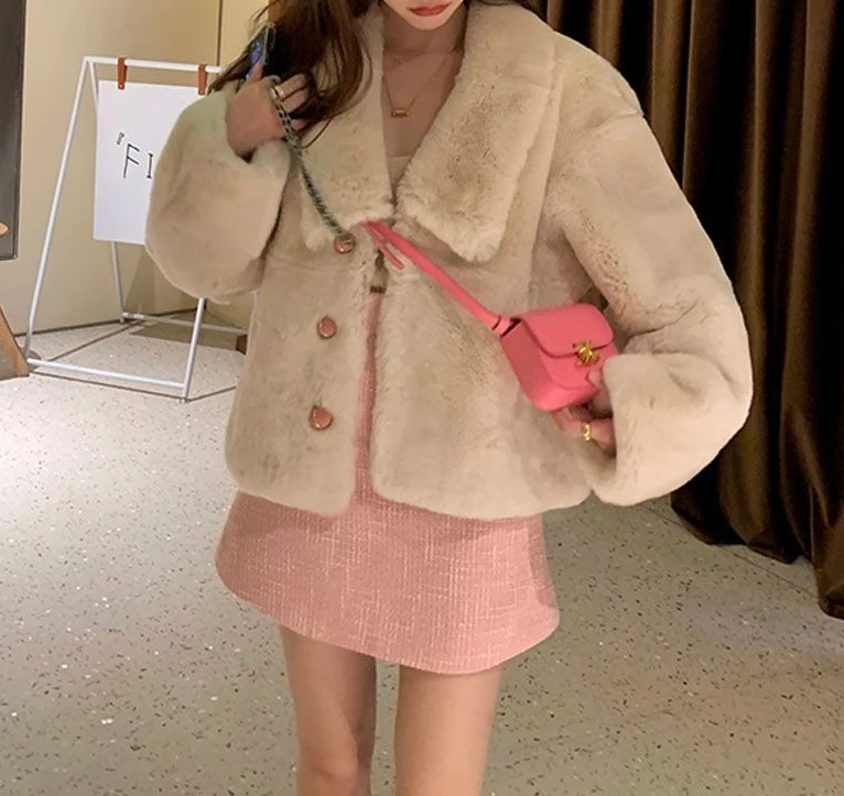 2025 New Fur Coat Women's Autumn and Winter Thick Loose Single Breasted Casual Fashion Coat