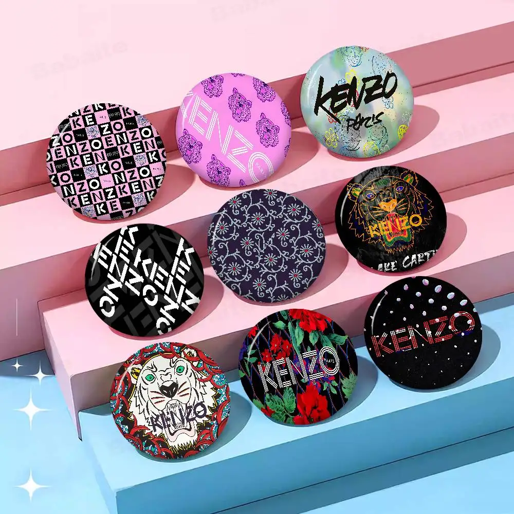 Broches de Desenho Animado K-Kenzo Tigre, Emblema de Anime Redondo, Broche Artesanal, Alfinetes de Lapela, Joias para Mochilas, Roupas e Presentes