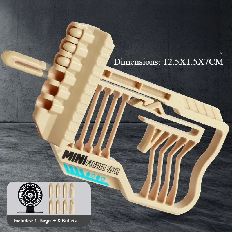 Kids Toy Gun Shooting Game Playset Includes 1 Target 8 Safe Plastic Bullets Press Launch Play Educational Gift for Boys