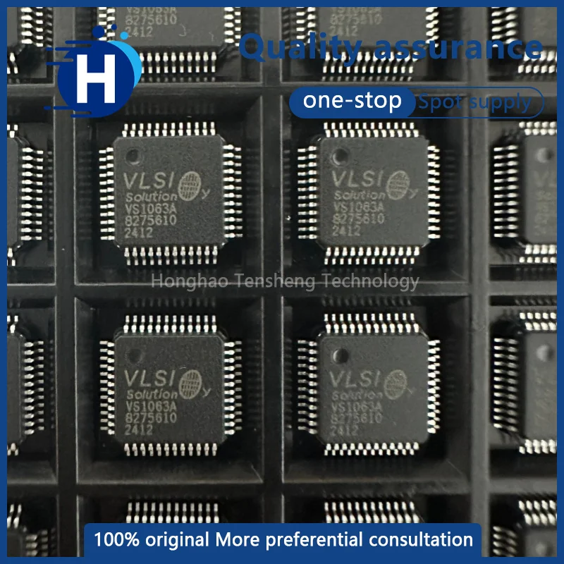 1 piece of high-quality VS1063A or VS1063A-L decoder IC in an LQFP-48 package, audio interface chip