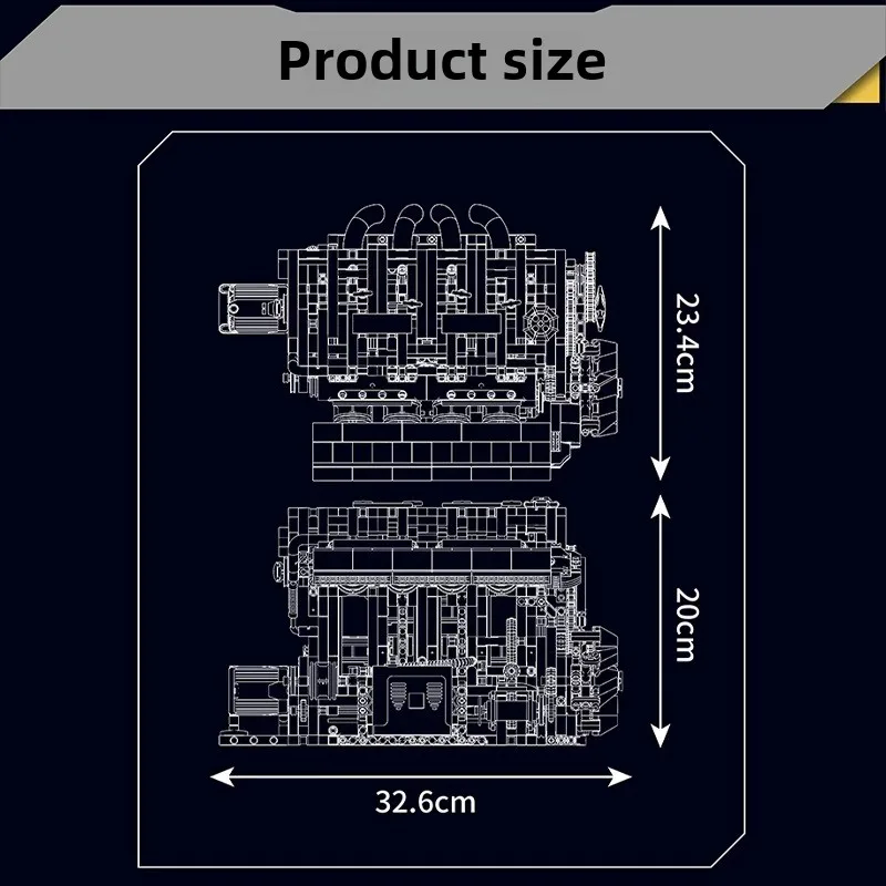 Inline 4-Zylinder L4 Benzinmotor V8 elektrische Lehr- und Bildungsbausteinspielzeuge elektrische Bausteinbaugruppe
