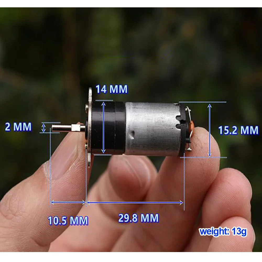 Mini Gear Motor DC 6V-12V 42RPM Slow Speed Metal Gearbox Motor Precision 15mm*30mm Gear Motor Reduction Ratio 1:290 Large Torque