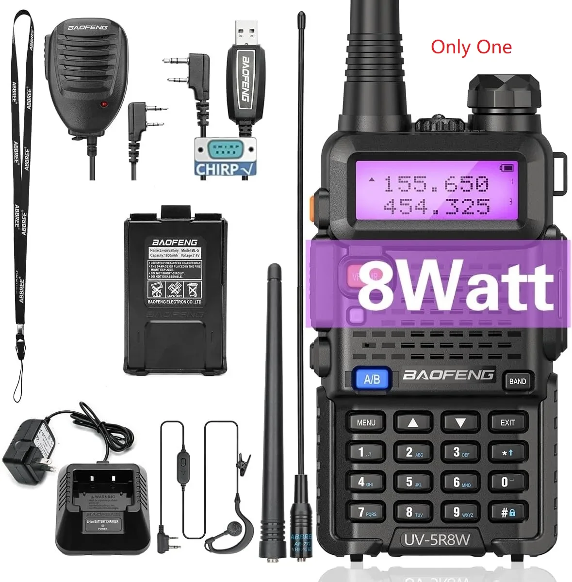 1/2 STKS BaoFeng UV-5R 8 W Tri-Power Walkie Talkie High Power Dual Band Lange afstand 128 CH Draagbare Handheld UV 5R Ham Twee Manier Radio