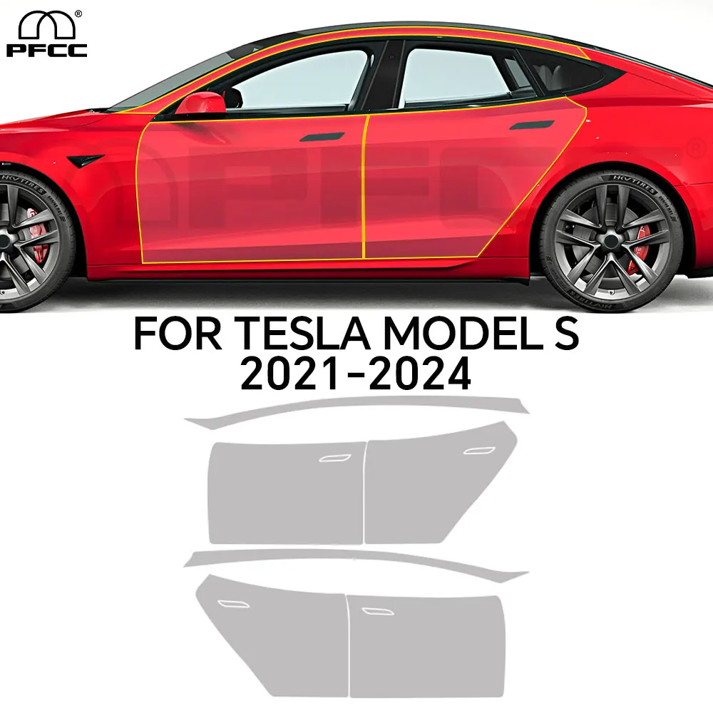 

For Tesla Model S 2021-2024 TPU Paint Protection Film Pre-cut PPF Clear Bra Car Body Anti-Scratch Resistant Invisible Repairable