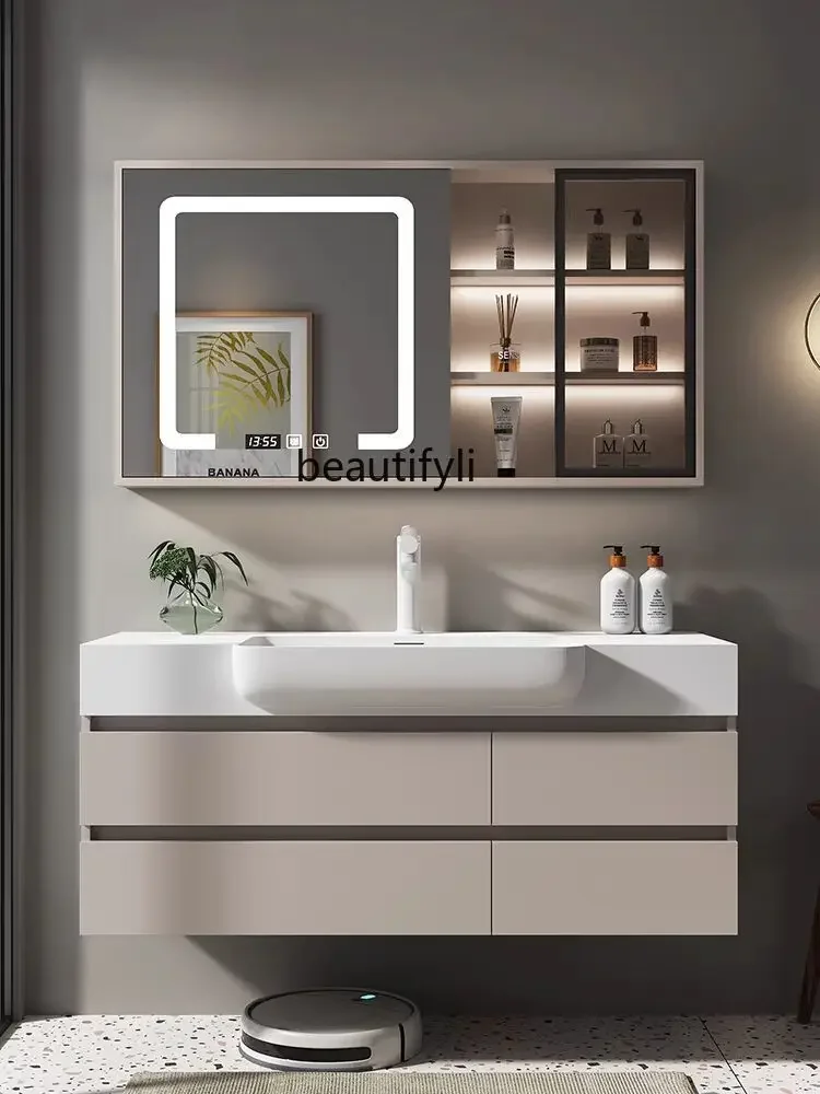 

Bathroom Cabinet Combination Integrated Big Belly Basin Bathroom Table Sink Washbasin Cabinet