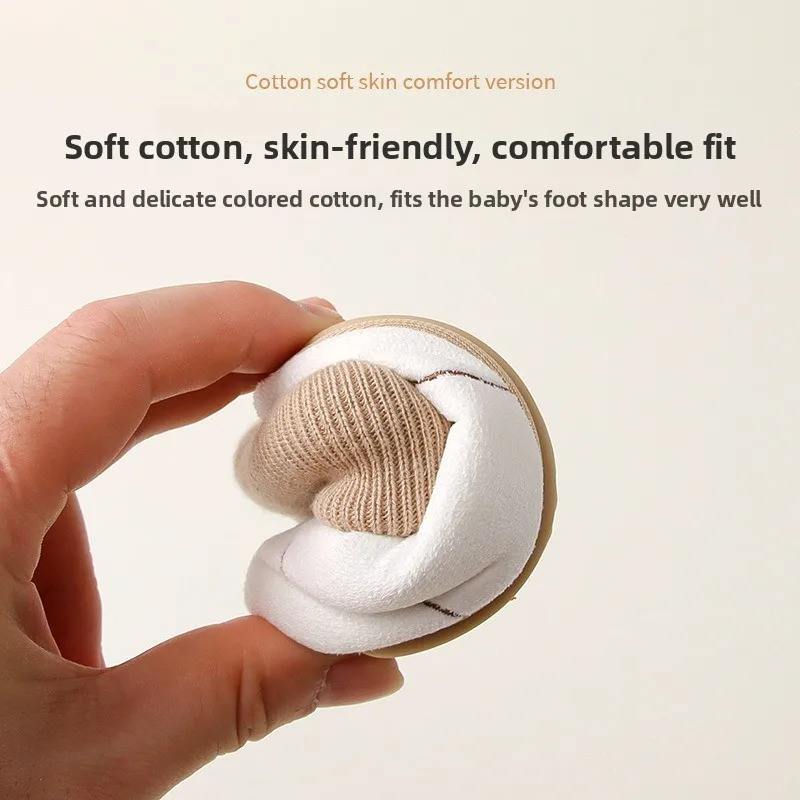 2024 شتاء جديد حذاء طفل 0-1Y الرضع بنين بنات نعال تدفئة التطريز الجوارب أحذية ربيع الخريف عدم الانزلاق سرير الأولى ووكر