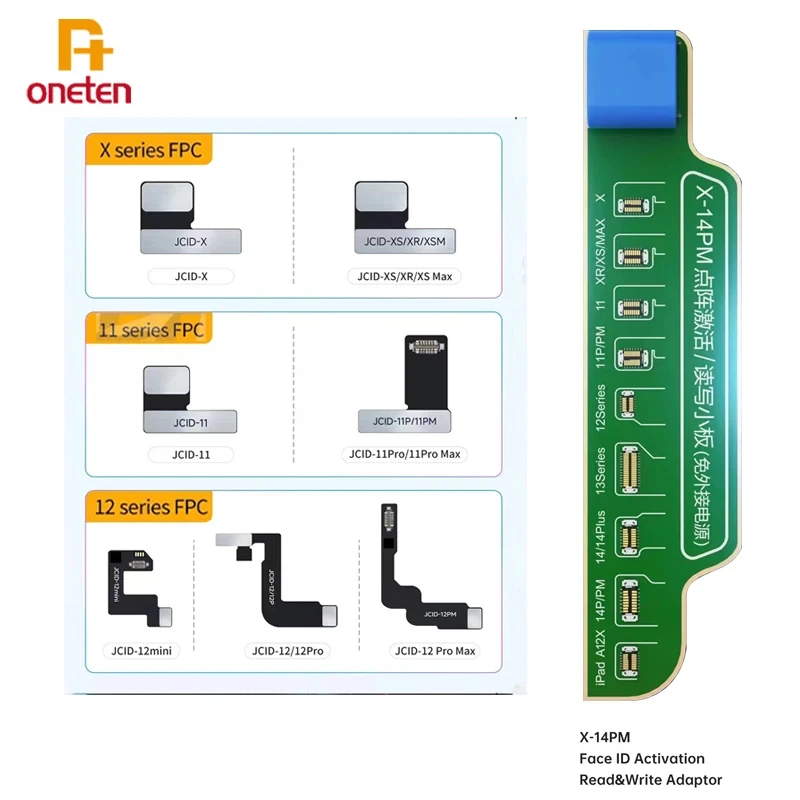 JCID JC V1SE Face id Tag On Flex Cable For iPhone X XR XS MAX 11 12 PRO MAX Mini Dot Matrix Non-removal Repair Read Write Data