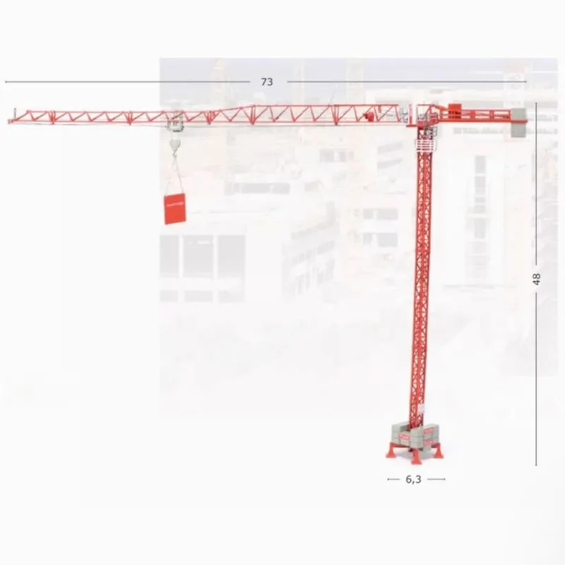 H0 Scale 1:87 ROS WOLFF 4517 CITY Alloy Tower Crane Model Decoration Collection Display Toy Gifts