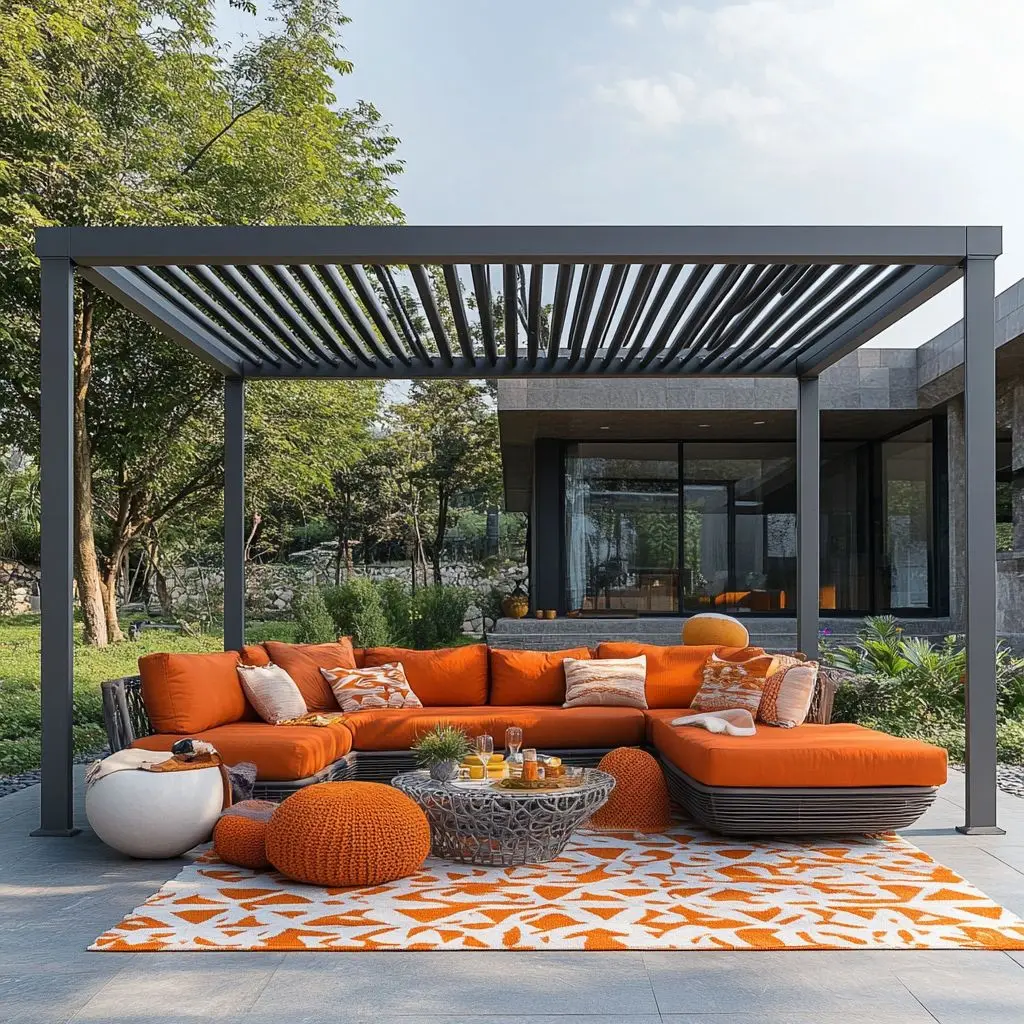 

Современная жалюзированная беседка на крыше с дистанционным управлением. Прочная алюминиевая конструкция для использования на заднем дворе. Биоклиматическая беседка со светодиодной подсветкой.