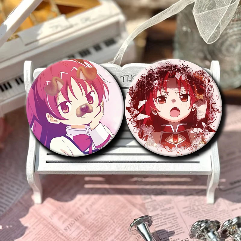 Cartoon Character Kyoko Sakura Button Pin Anime Role Kyoko Sakura Brooch Creative Badge for Backpack Clothes Decoration Gift