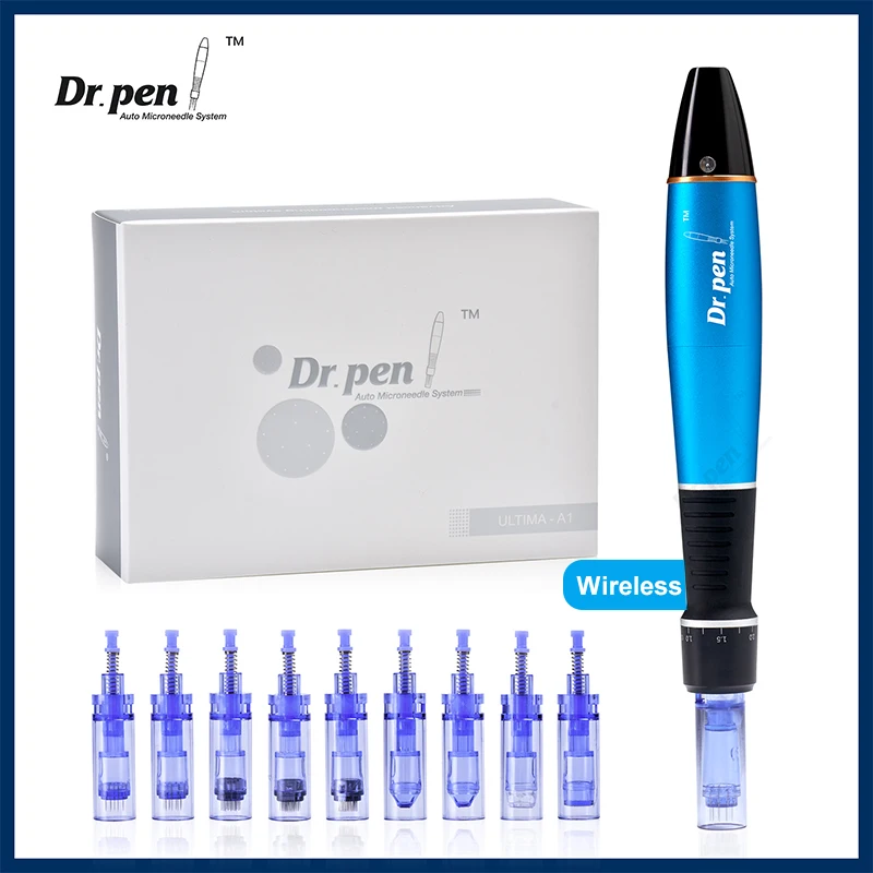 Drahtloser Dr. Pen A1 Microneedling Pen mit Patronenset Derma Pen Auto Micro Needles Mesotherapiegerät Gesichtspflege