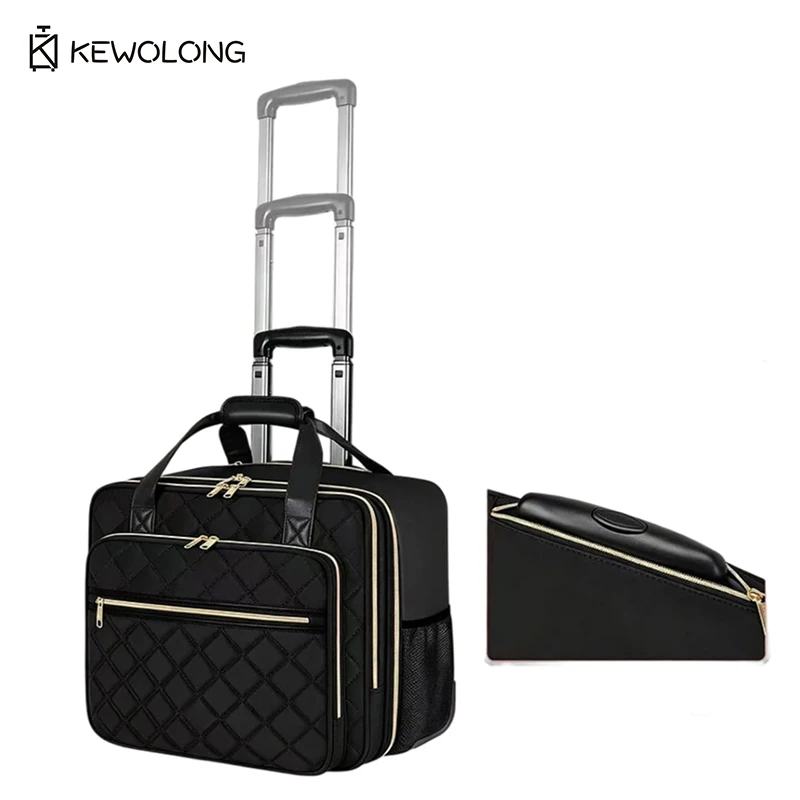 Lightweight Durable Rolling Briefcase, Large Capacity Waterproof Carry On Business Laptop Bag with Wheels for Travel Work